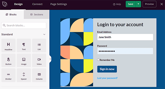 Login Page in SeedProd