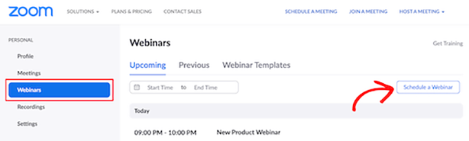 Schedule a Zoom webinar