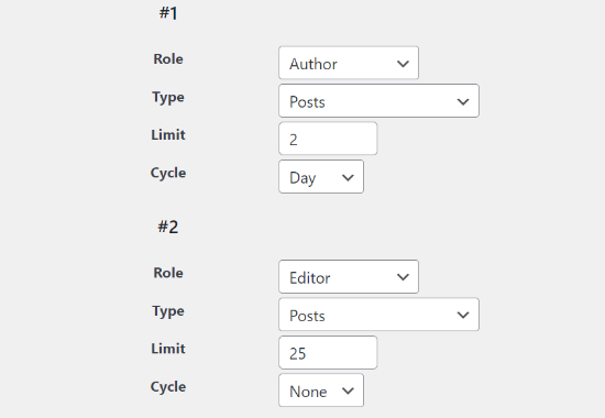 Two different rules for post limits