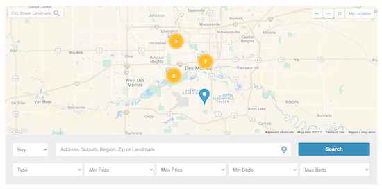 WP Real Estate map view