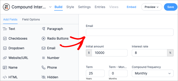 add email field