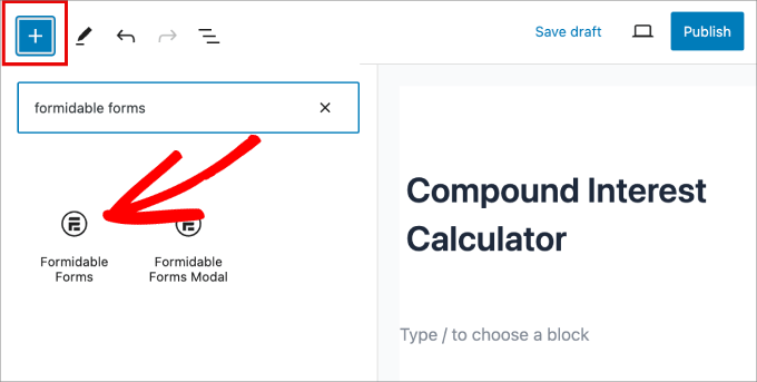 add formidable forms block