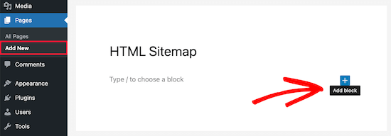 Add New Block For Html Sitemap