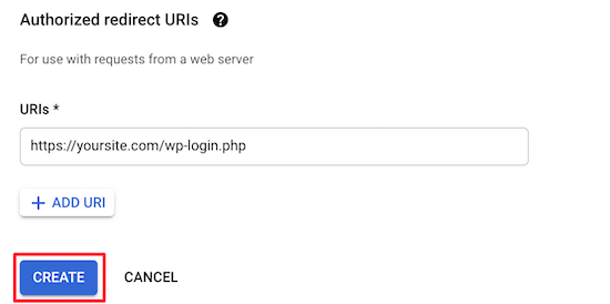 Add redirect URL