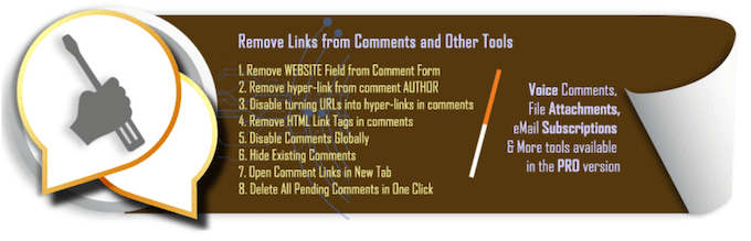 Comment Link Remove and Other Comment Tools