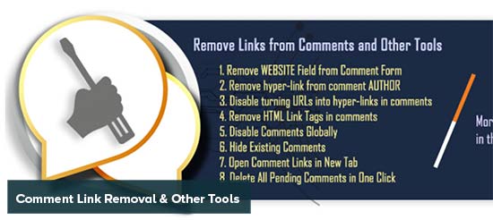 Comment link removal and other tools