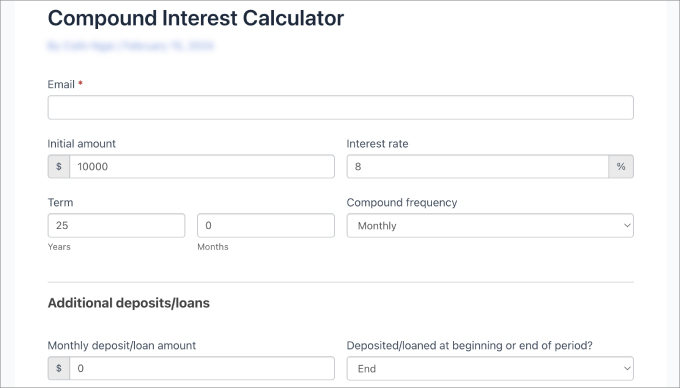 compound interest calculator preview