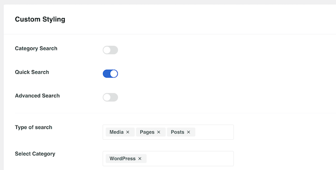 Adding custom styling to a search bar in WordPress
