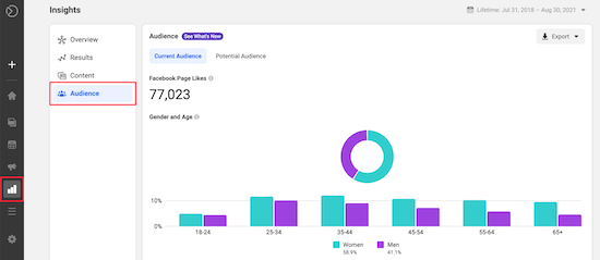 Facebook audience insights follower information