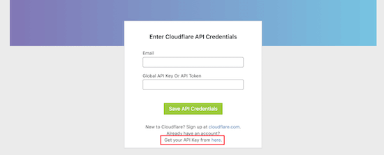 Click get API key