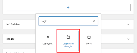 Login with Google widget