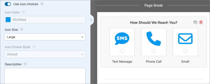 multiple choice icons in wpforms