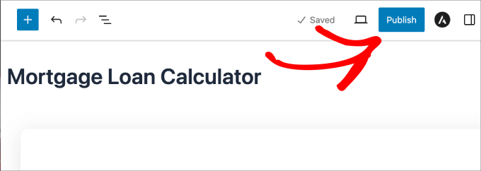 publish mortgage loan calculator