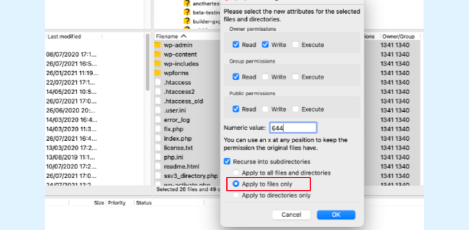 Set file permissions
