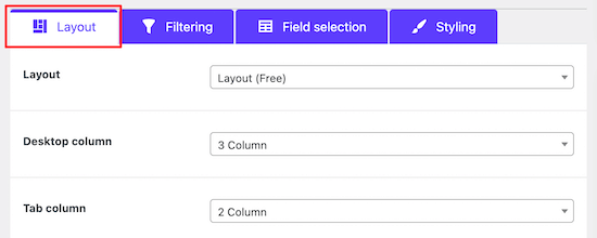 Shortcode Layout