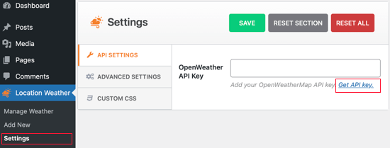 Link to OpenWeather API