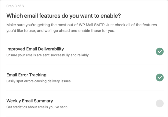 ویژگی های ایمیل WP Mail SMTP را فعال کنید