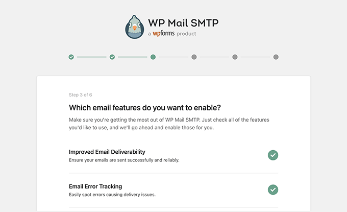 You Will Be Asked Which Email Features You Wish to Enable