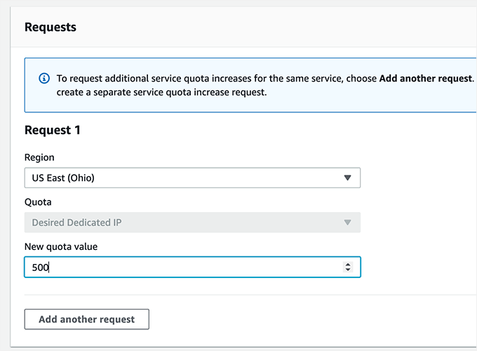 Select ‘Desired Daily Sending Quota’ From the Drop Down Menu