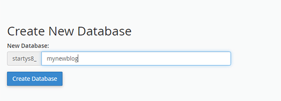 Bluehost cPanel create MySQL database