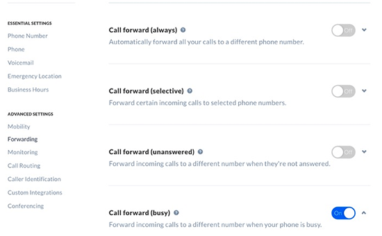 Callforwarding Options