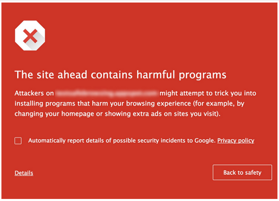 Google Safe Browsing Warning