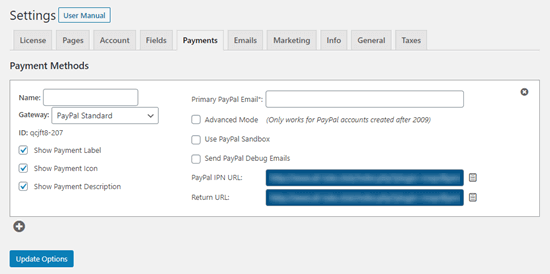 Memberpress Payments Paypal Standard Option