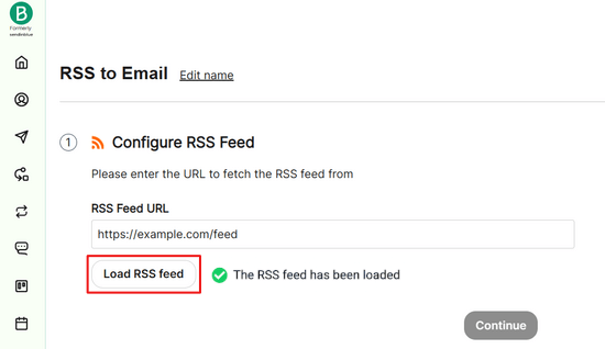 Enter RSS feed URL