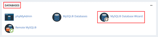 Select MySQL database wizard