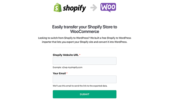 Shopify to WooCommerce migrator