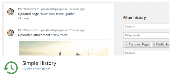 Simple History Plugin