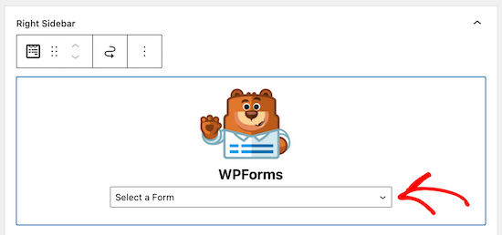 WPForms widget example