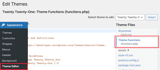 Add code to functions.php and other templates