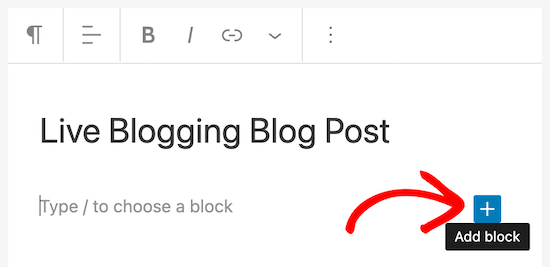 Aggiungi un nuovo blocco per il blog in tempo reale