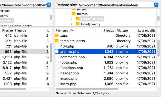 Find category.php or archive.php Using FTP Software