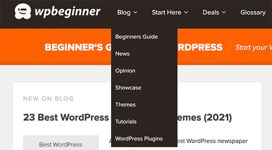 WPBeginner categories