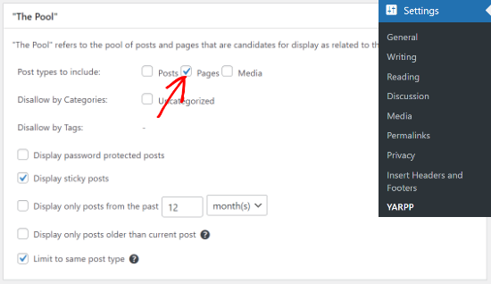 Change YARPP pool settings Change YARPP pool settings
