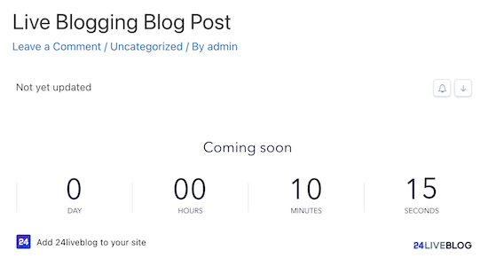 Countdown timer example