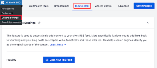 Edit RSS content