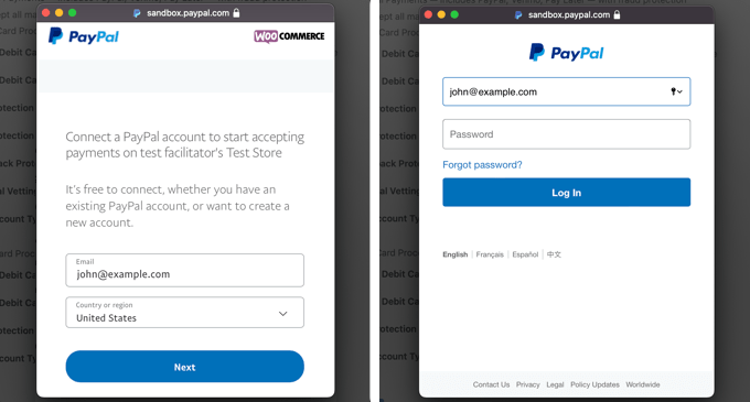 登录您的 PayPal 帐户或创建一个新帐户