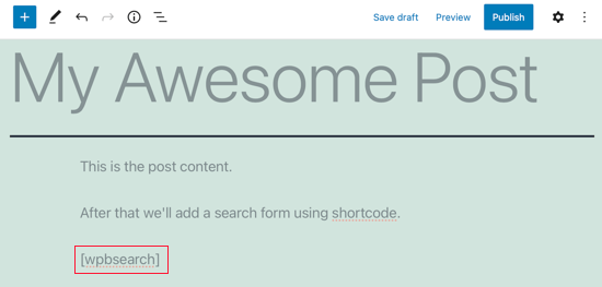 Search Form Shortcode