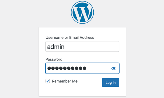 The WordPress Login Screen