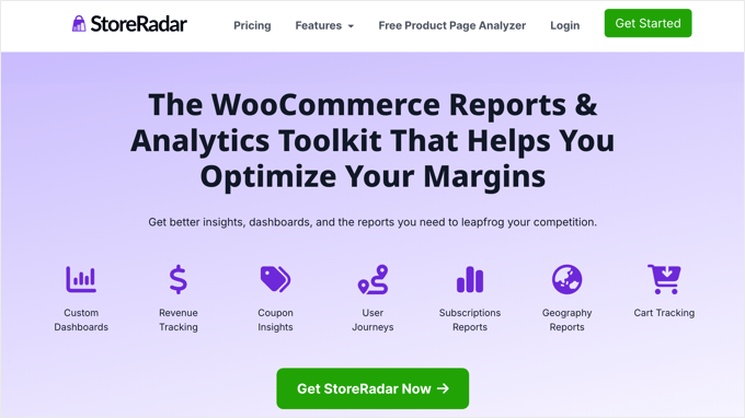 Sitio web StoreRadar