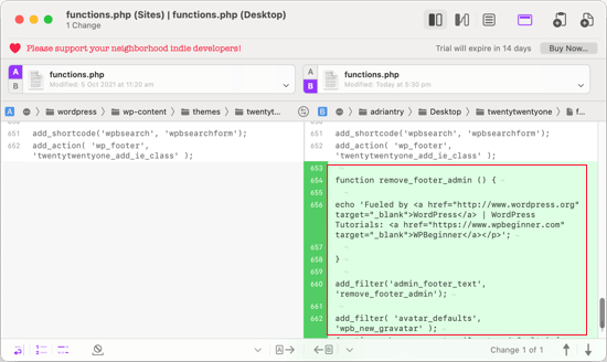 Changes to the functions.php File