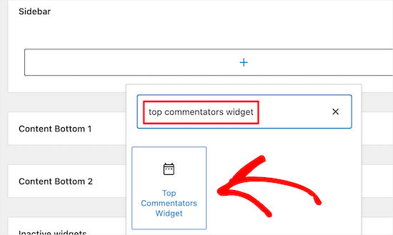 Add top commentators widget block