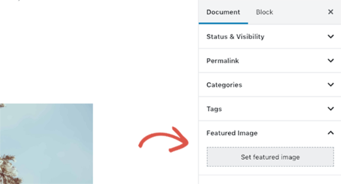 Adding a featured image in blog post