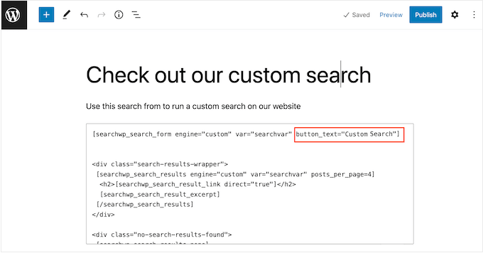 Adding a label to a custom search form