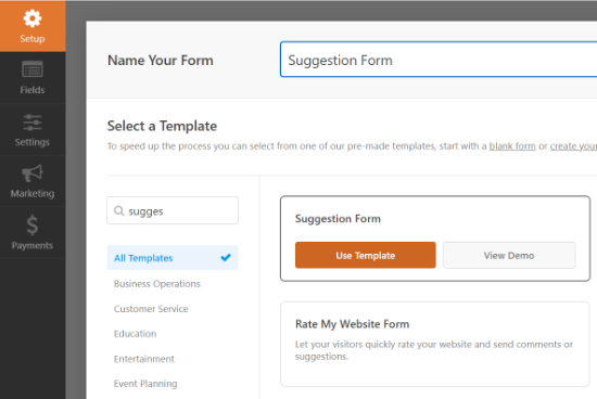 Choose A Form Template 1