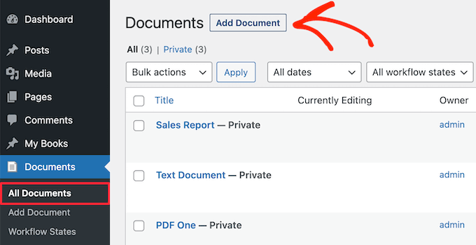 Document library add new document