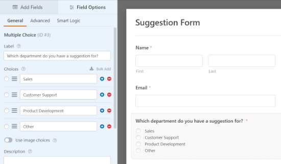 Edit Form Fields